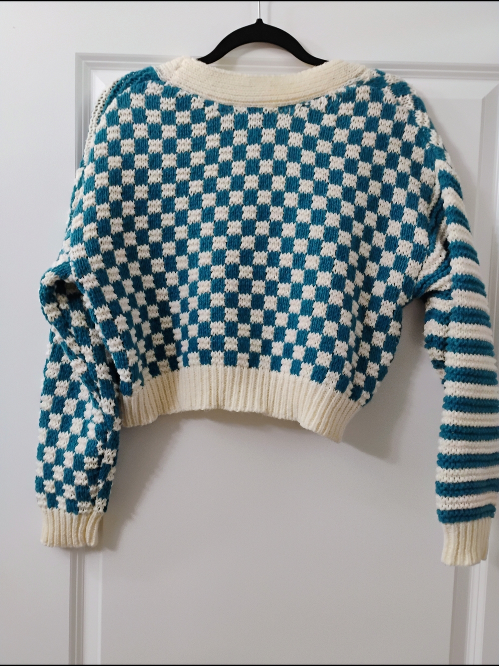 Butter Melon Quirky Eclectic Kidcore Chunky Retro Knit Cropped Cardigan Size S - Picture 2 of 7